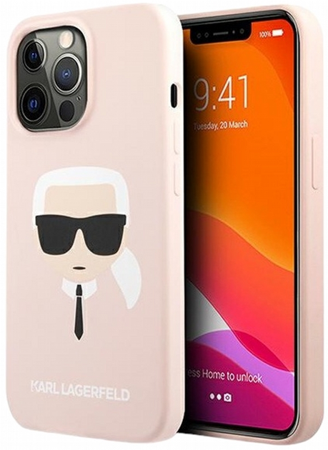 Панель CG Mobile Karl Lagerfeld Silicone Karl Head для Apple iPhone 13/13 Pro Light Pink (3666339027759) - зображення 1