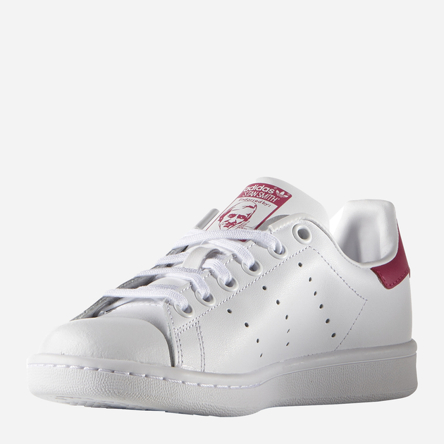 Sneakersy dziecięce dla dziewczynki adidas Originals Stan Smith J B32703 36.5 (4UK) Białe z bordowym (4054714105182) - obraz 3