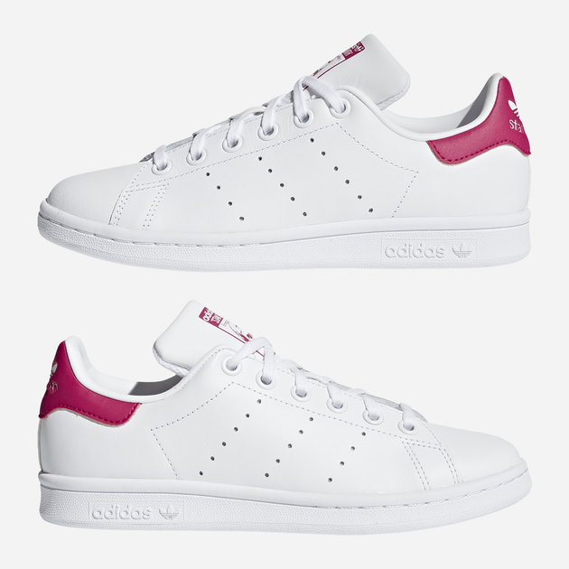 Sneakersy dziecięce dla dziewczynki adidas Originals Stan Smith J B32703 38 (5UK) Białe z bordowym (4054714105199) - obraz 6