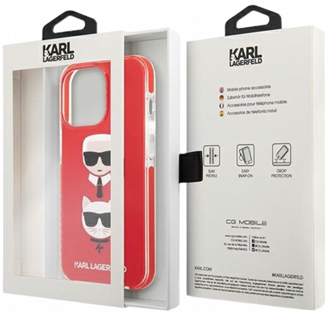 Etui CG Mobile Karl Lagerfeld Karl&Choupette Head do Apple iPhone 13/13 Pro Czerwony (3666339048709) - obraz 3