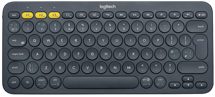 Клавіатура бездротова Logitech K380 Multi-Device Bluetooth DEU Dark Grey (920-007566) - зображення 1