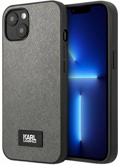 Панель CG Mobile Karl Lagerfeld Saffiano Plaque для Apple iPhone 13 mini Silver (3666339048884) - зображення 2