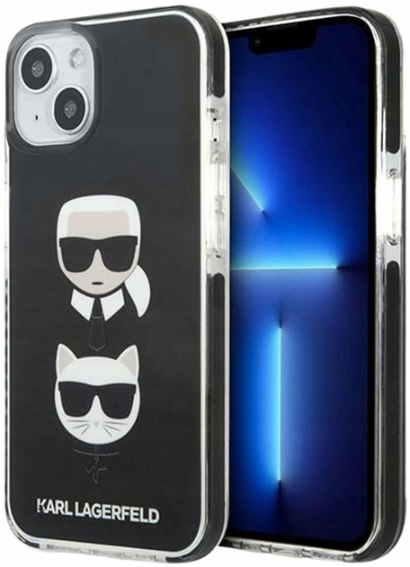 Панель CG Mobile Karl Lagerfeld Karl&Choupette Head для Apple iPhone 13 Black (3666339048655) - зображення 1