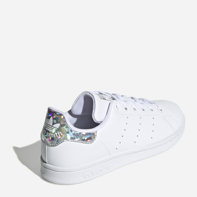 Sneakersy dziecięce dla dziewczynki adidas Originals Stan Smith J EE8483 38.5 (5UK) Białe ze srebrzystym kameleonem (4061616824011) - obraz 4