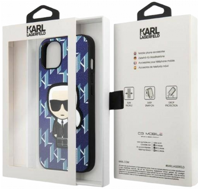 Панель CG Mobile Karl Lagerfeld Monogram Ikonik Patch для Apple iPhone 13 mini Blue (3666339049485) - зображення 2