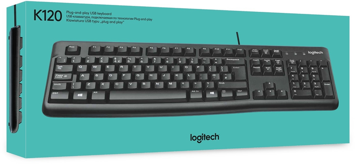 Клавіатура дротова Logitech K120 for business USB DEU Black (920-002516) - зображення 8