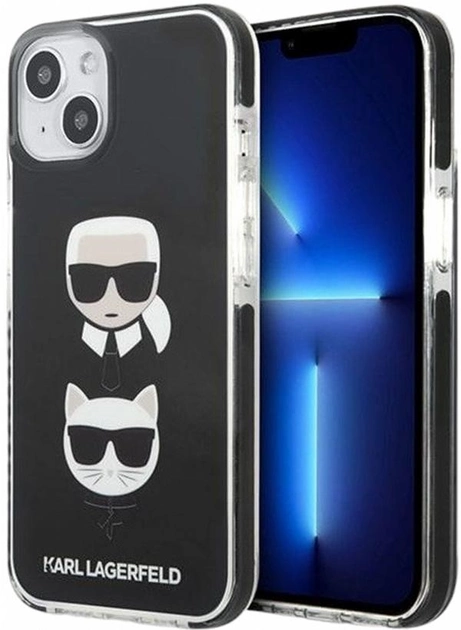 Панель CG Mobile Karl Lagerfeld Karl&Choupette Head для Apple iPhone 13 mini Black (3666339048648) - зображення 1