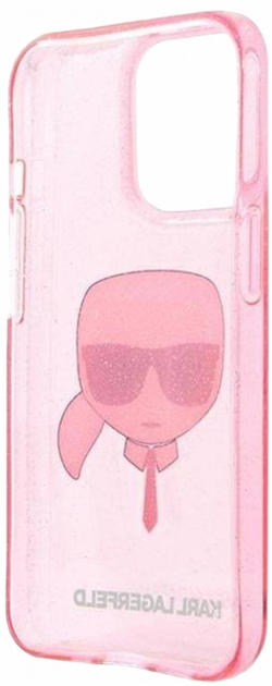 Etui CG Mobile Karl Lagerfeld Glitter Karl Head do Apple iPhone 13 Pro Max Rozowy (3666339027568) - obraz 2