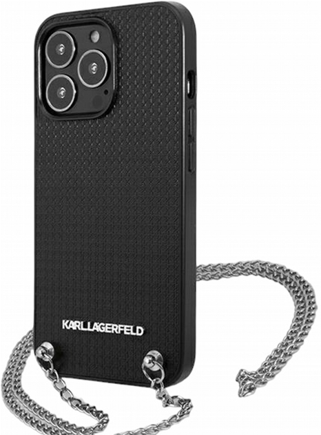 Панель CG Mobile Karl Lagerfeld Leather Textured and Chain для Apple iPhone 13 Pro Max Black (3666339049959) - зображення 2