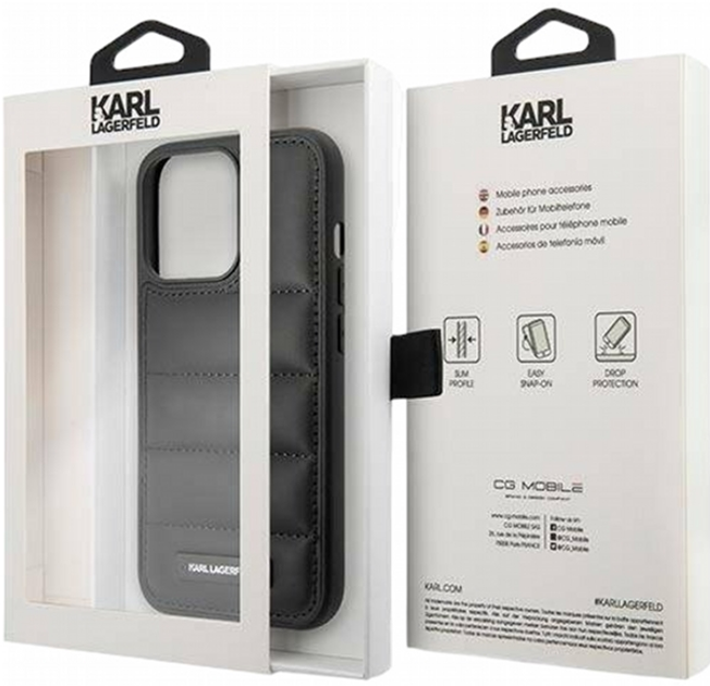 Панель CG Mobile Karl Lagerfeld Puffy Elongated Logo для Apple iPhone 14 Pro Black (3666339077693) - зображення 2