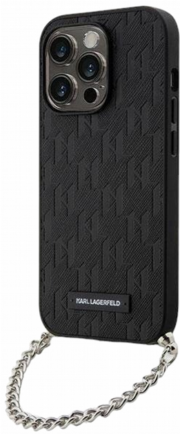 Панель CG Mobile Karl Lagerfeld Saffiano Monogram Chain для Apple iPhone 14 Pro Black (3666339122881) - зображення 1