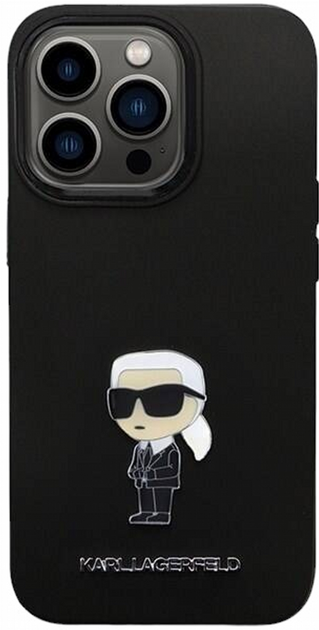 Etui CG Mobile Karl Lagerfeld Silicone Iconic Metal Pin do Apple iPhone 14 Pro Czarny (3666339165970) - obraz 2