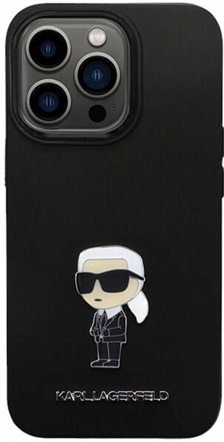 Панель CG Mobile Karl Lagerfeld Silicone Ikonik Metal Pin для Apple iPhone 14 Pro Black (3666339165970) - зображення 2