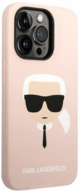 Панель CG Mobile Karl Lagerfeld Silicone Karl Head для Apple iPhone 14 Pro Pink (3666339085469) - зображення 3