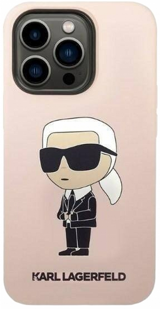 Etui CG Mobile Karl Lagerfeld Silicone Iconic do Apple iPhone 14 Pro Rozowy (3666339098636) - obraz 2