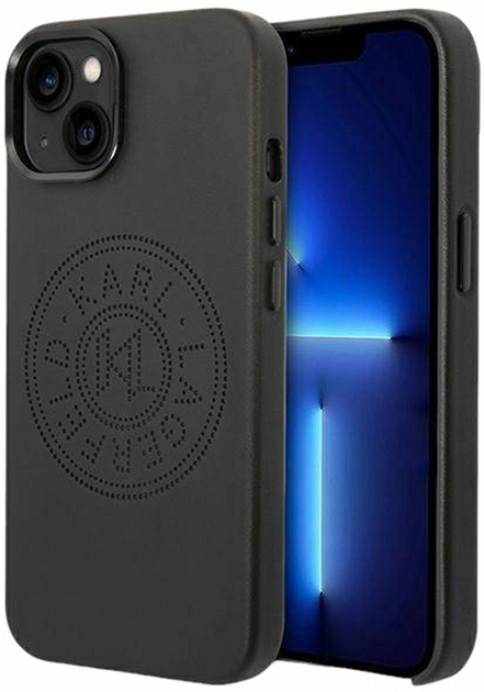Etui CG Mobile Karl Lagerfeld Leather Perforated Logo do Apple iPhone 14 Plus Czarny (3666339093204) - obraz 1