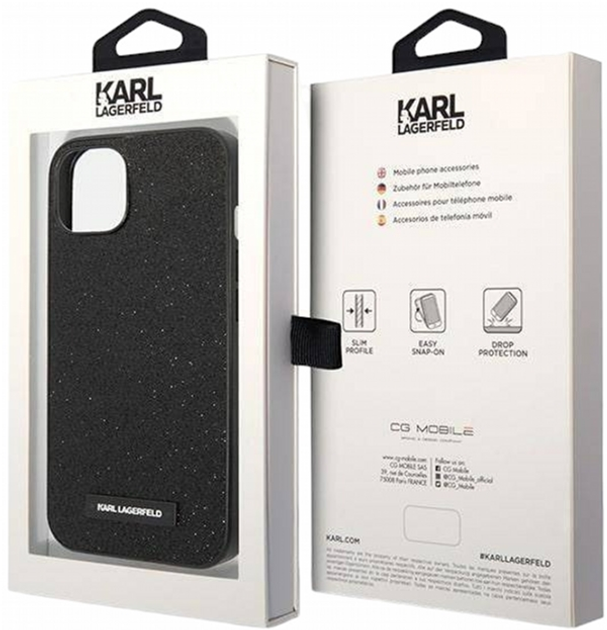 Панель CG Mobile Karl Lagerfeld Glitter Plaque Logo для Apple iPhone 14 Plus Black (3666339093280) - зображення 3