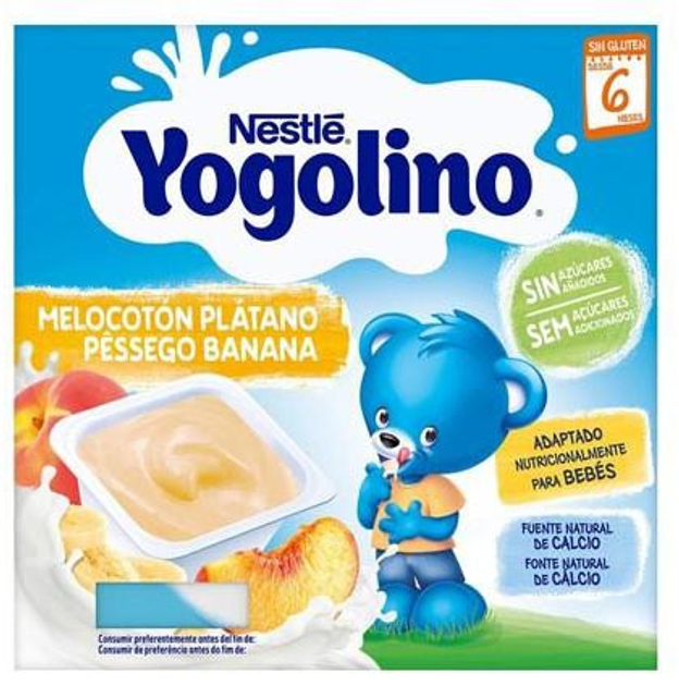 Молочний десерт Nestle Yogolino Peach and Banana 4 x 100 г (7613036886994) - зображення 1