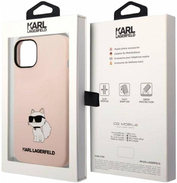 Etui CG Mobile Karl Lagerfeld Silicone Choupette do Apple iPhone 14 Plus Rozowy (3666339086695) - obraz 1