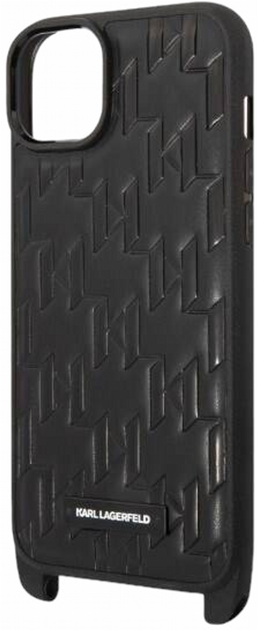 Панель CG Mobile Karl Lagerfeld Monogram Plaque Logo Strap для Apple iPhone 14 Plus Black (3666339093242) - зображення 3