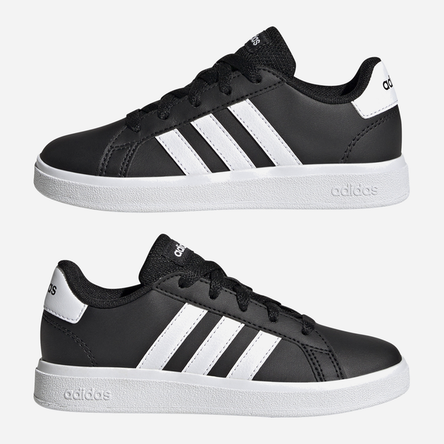 Підліткові кеди для хлопчика adidas Grand Court 2.0 K GW6503 39 (UK 6) Чорні з білим (4065426180909) - зображення 15