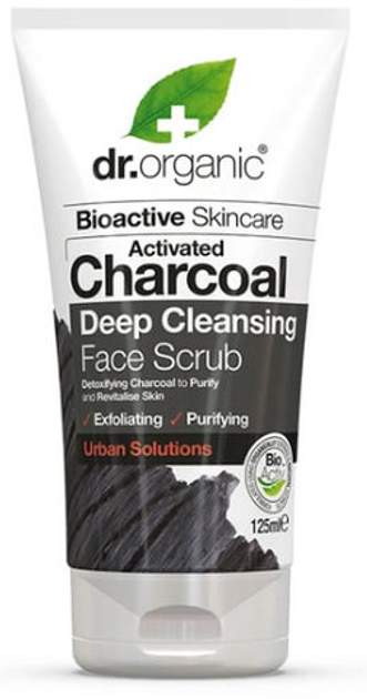Peeling do twarzy Dr. Organic Charcoal Face Scrub 125 ml (5060391844176) - obraz 1