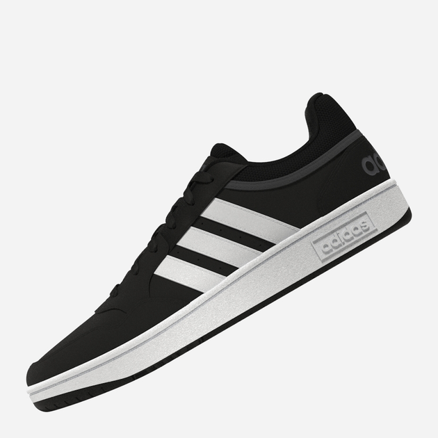 Tenisówki męskie z eko skóry do kostki adidas Hoops 3.0 GY5432 46 (UK 11) Czarne (4065418286329) - obraz 2