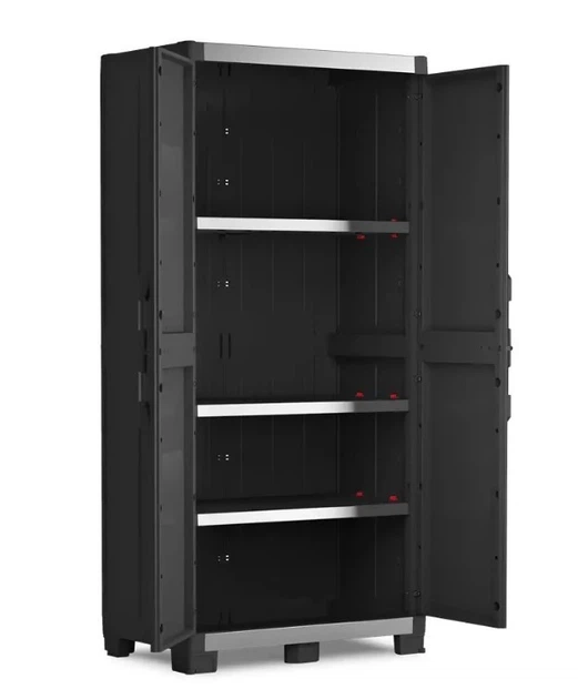 Багатофункціональна шафа пластикова Keter/Kis Armadio Alto XL Garage 241543 чорна - изображение 6