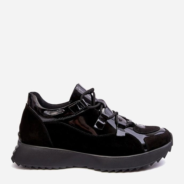 Sneakersy damskie skórzane na platformie do kostki Zazoo M01/2 36 Czarne (5905677957006) - obraz 1
