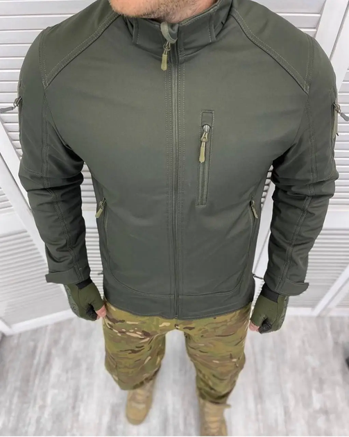 Армейская куртка Combat ткань soft-shell на флисе Оливковый L (Kali) - изображение 1