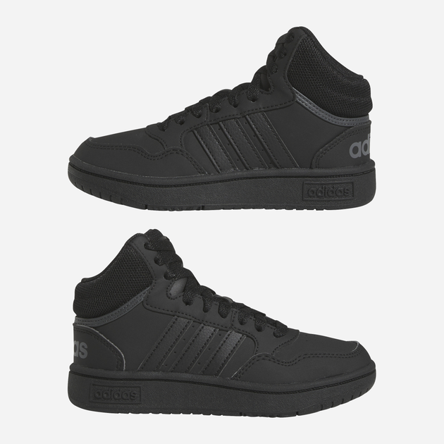 Trzewiki młodzieżowe chłopięce adidas Hoops 3.0 Mid K HR0228 38 (5UK) Czarne - obraz 19
