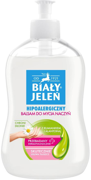 Лосьйон для миття посуду Biały Jeleń гіпоалергенний з ромашкою та алантоїном 500 мл (5900133006489) - зображення 1