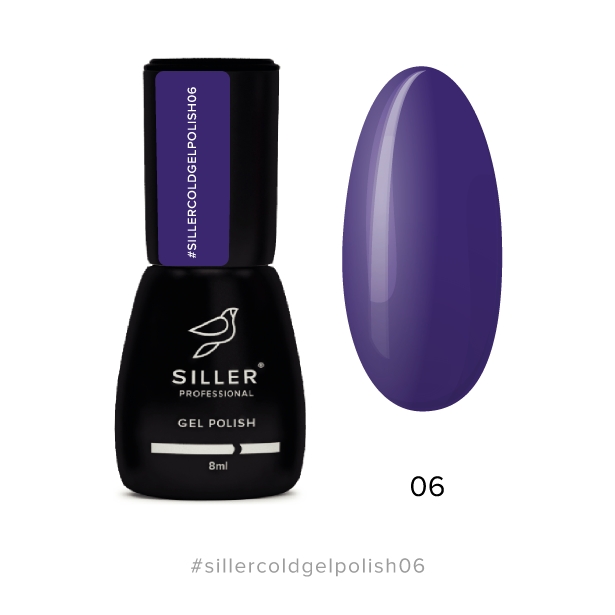 Гель-лак Siller Cold Gel №06, 8 мл, темно-фіолетовий - Фото 1 Гель-лак Siller Cold Gel №06, 8 мл, темно-фіолетовий - зображення 1