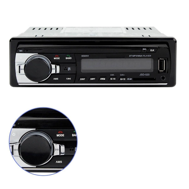 Автомагнитола JSD-520 Магнитола радио в авто с пультом ДУ USB Bluetooth 520BT - изображение 4