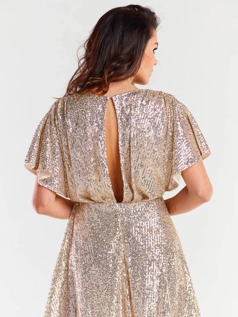 Sukienka trapezowa damska Awama A488 S Złota (5902360565616) - obraz 6