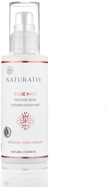 Спрей для тіла Naturativ Rose Mist Face & Body Flower Water Mist рідка троянда 100 мл (5906729774572) - зображення 1