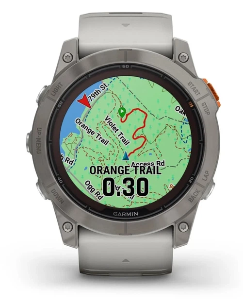 Смарт-годинник Garmin Fenix 7X Pro Sapphire Solar Titanium with Grey/Orange Band (010-02778-64) - Фото 9 Смарт-годинник Garmin Fenix 7X Pro Sapphire Solar Titanium with Grey/Orange Band (010-02778-64) - зображення 9