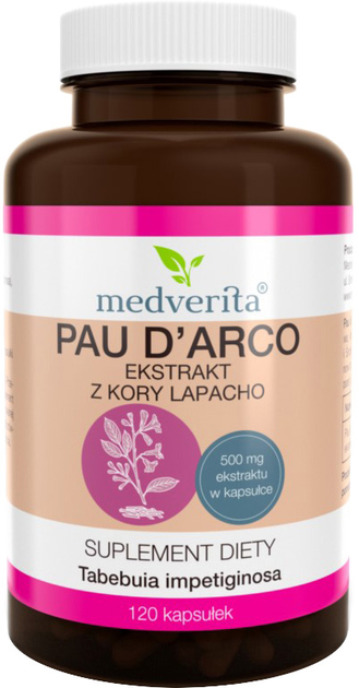 Suplement diety Medverita Pau Darco 120 kapsułek Lapacho (5903686580475) - obraz 1