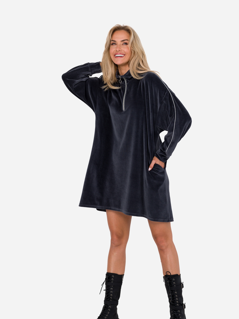 Плаття жіноче Made Of Emotion M764 2XL/3XL Графіт (5905563714560) - зображення 3