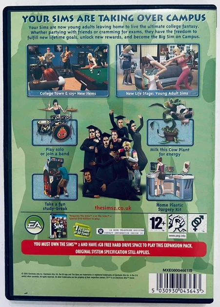 The Sims 2 University Expansion Pack, Б/У, английская версия - диск для PC - изображение 3