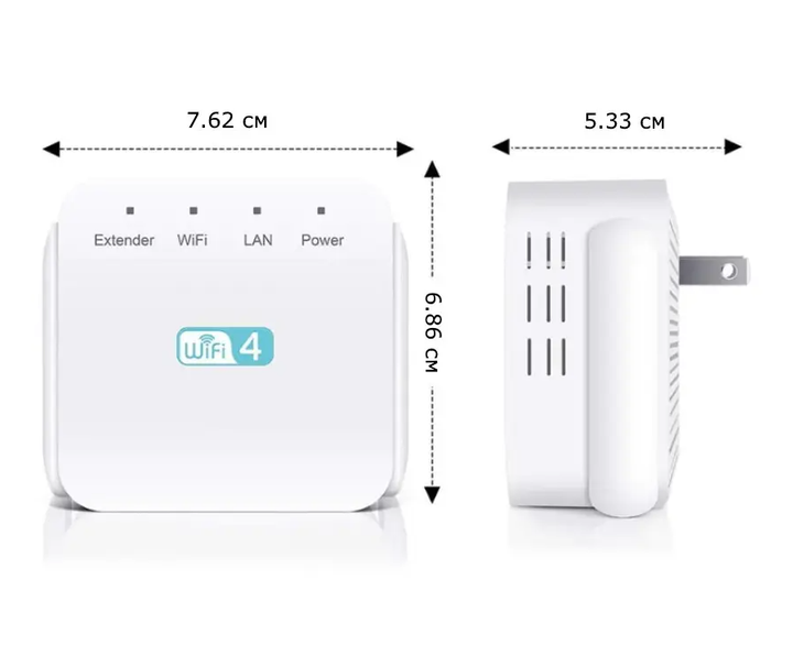 Підсилювач Wifi сигналу (ретранслятор) 2.4 ГГц 300 Мбіт/с Білий (US версія) - зображення 5