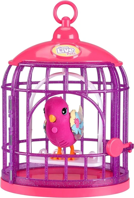 Интерактивная говорящая птичка Тиара Твинклз Little Live Pets - Lil' Bird and Bird Cage New Light Up Wings - изображение 3