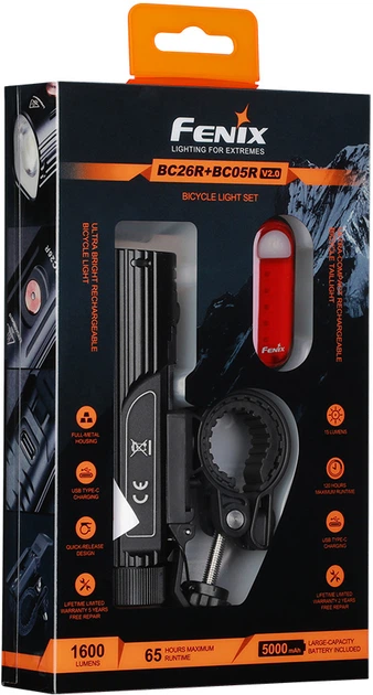 Комплект велофар Fenix BC26R + BC05RV20 - изображение 3