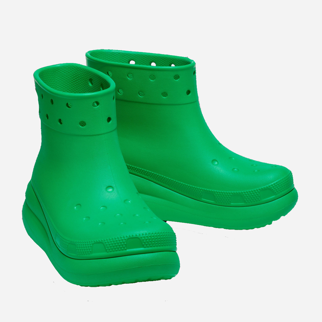 Жіночі гумові чоботи низькі Crocs Classic Crush Rain Boot CR207946-GRGR 41-42 (M8/W10 ) 26 см Зелені (196265157211) - зображення 3