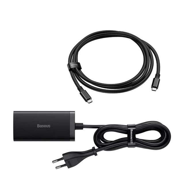 Мережевий зарядний пристрій для MacBook Baseus GaN5 Pro 67W USB+2Type-C+HDMI 1.5м + Кабель 1м Type-C to Type-C 100W 20V/5A Чорний - Фото 3 Мережевий зарядний пристрій для MacBook Baseus GaN5 Pro 67W USB+2Type-C+HDMI 1.5м + Кабель 1м Type-C to Type-C 100W 20V/5A Чорний - зображення 3