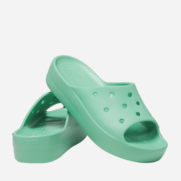 Klapki damskie Crocs Classic Platform Slide W CR208180-JAST 38-39 (W8) 24 cm Miętowe (196265242160) - obraz 2