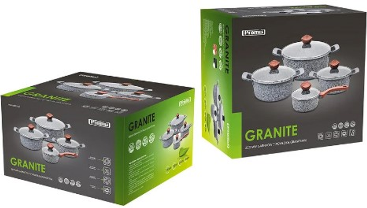 Zestaw garnków Promis Granite 8 szt (5902497550806) - obraz 2