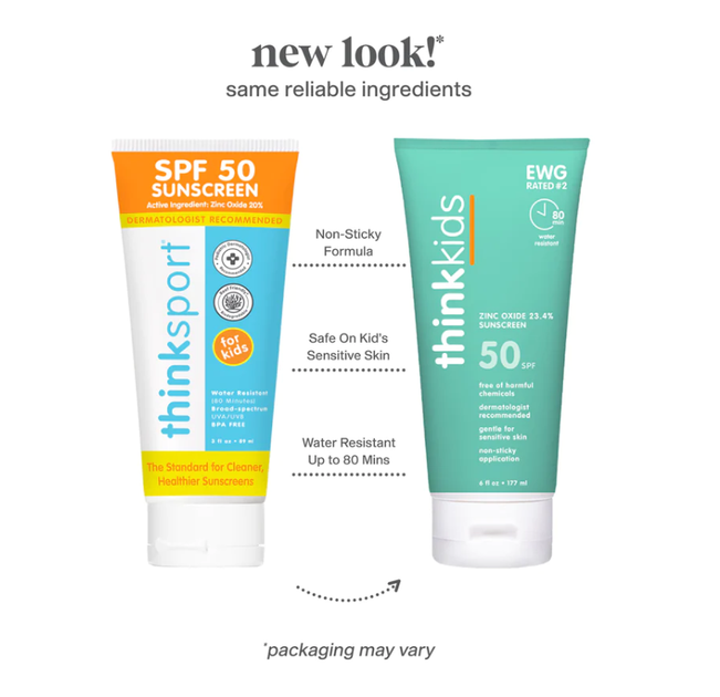Солнцезащитный крем SPF 50+, с оксидом цинка, Think, Thinksport, детский, 177 мл - Фото 3 Солнцезащитный крем SPF 50+, с оксидом цинка, Think, Thinksport, детский, 177 мл - изображение 3