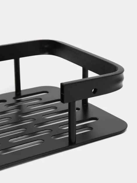 Настенная полка-органайзер для хранения в ванную комнату Storage Rack AND197 (2 штуки) black - изображение 7