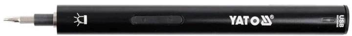 Wkrętarka akumulatorowa z zestawem bitów YATO Li-Ion 3,6 V 450 mAh Podświetlenie LED HEX-1/4" CrV 39 szt. + futerał (YT-27930) - obraz 3